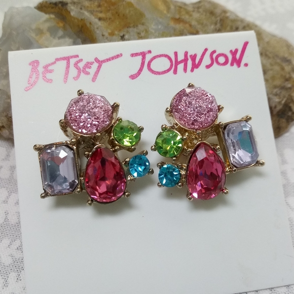 Betsey Johnson Jewelry - Betsey Johnson Funfetti Cluster Earrings
